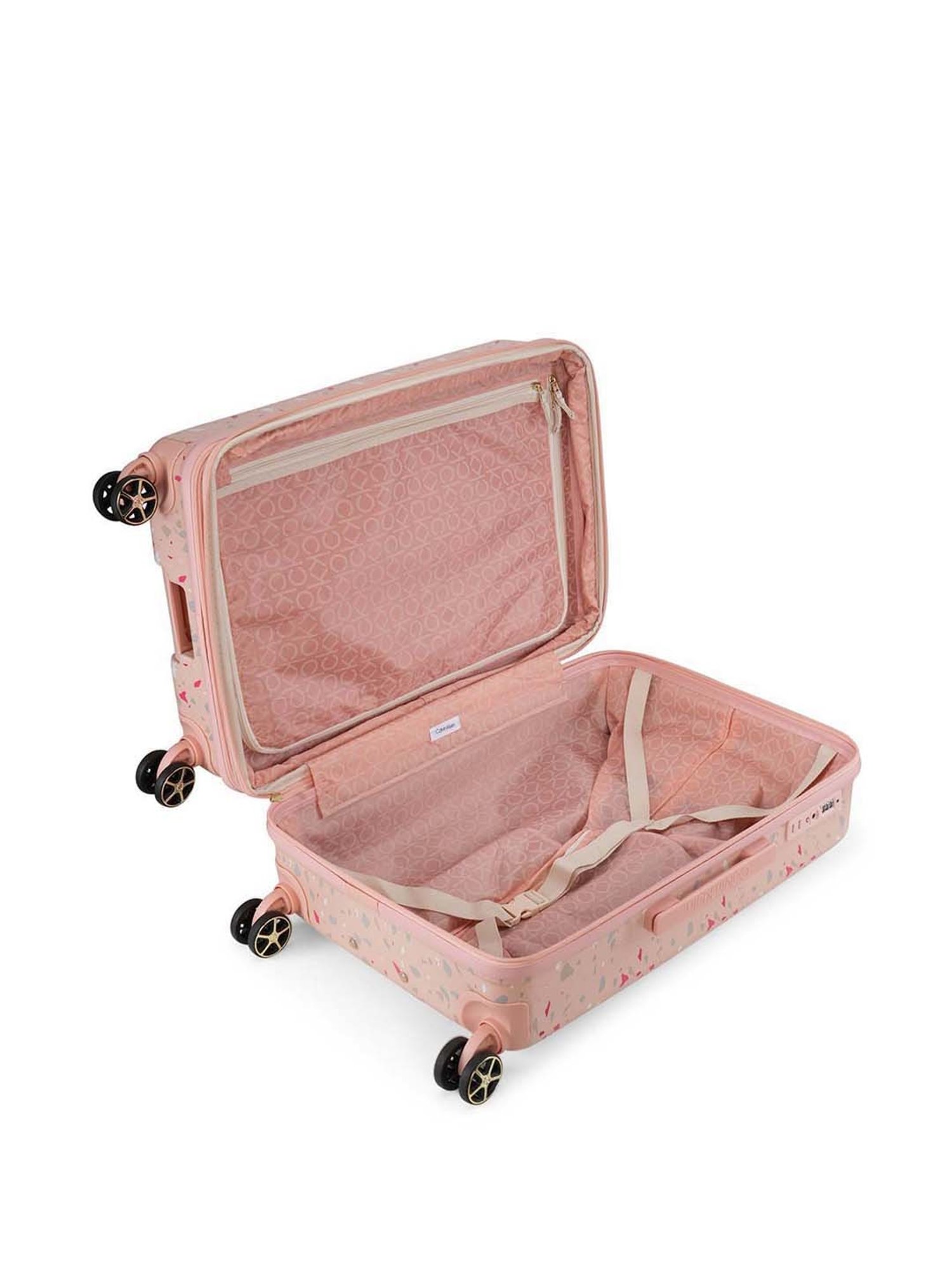 Calvin Klein Terrazzo Island Dusty Pink ABS Hard Medium Trolley - 24 cms