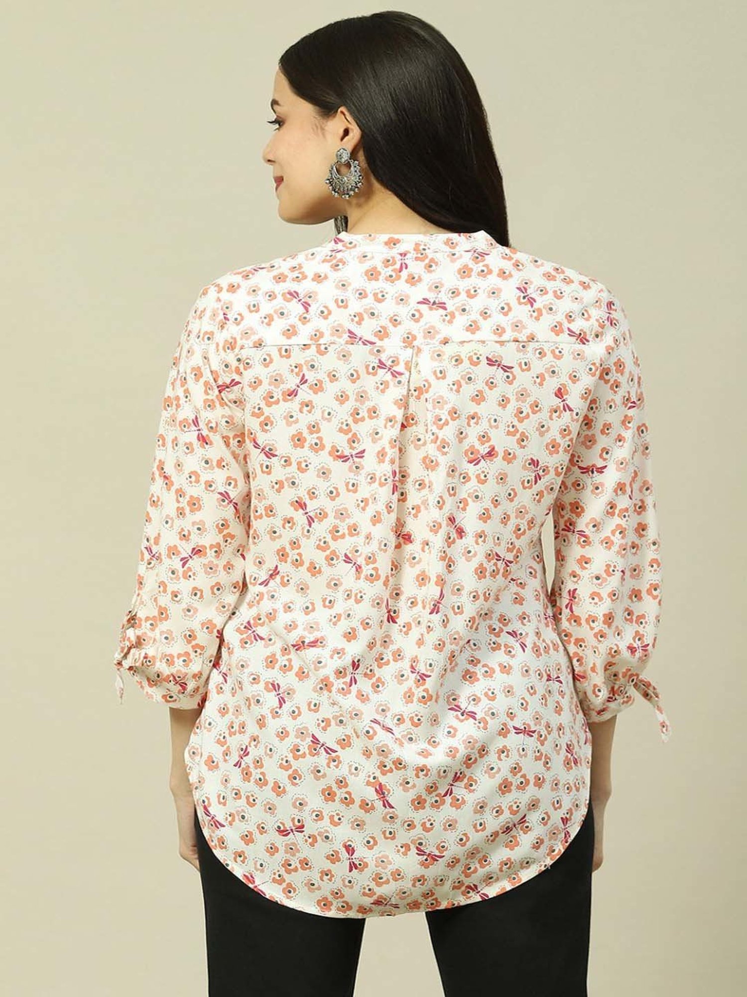 Rangriti White Printed Top