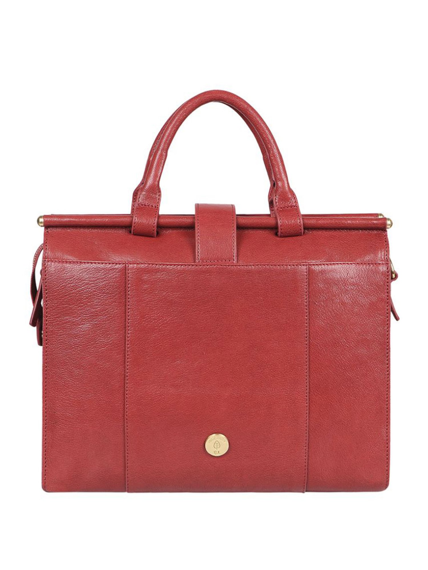 Hidesign EI Bloom 01 Red Leather Solid Handbag
