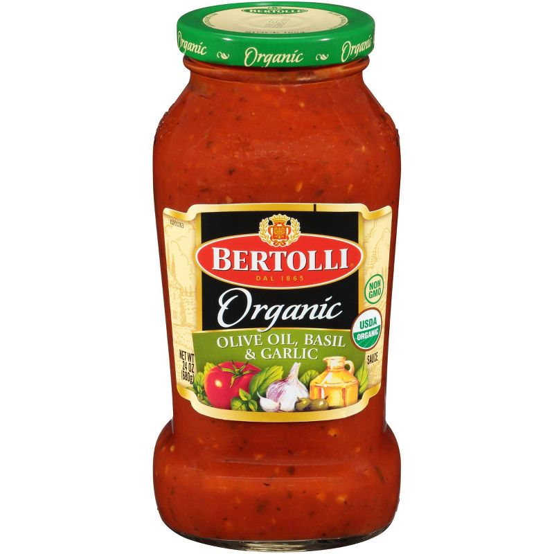 Bertolli Organic Olive Oil, Basil & Garlic Pasta Sauce - 24oz