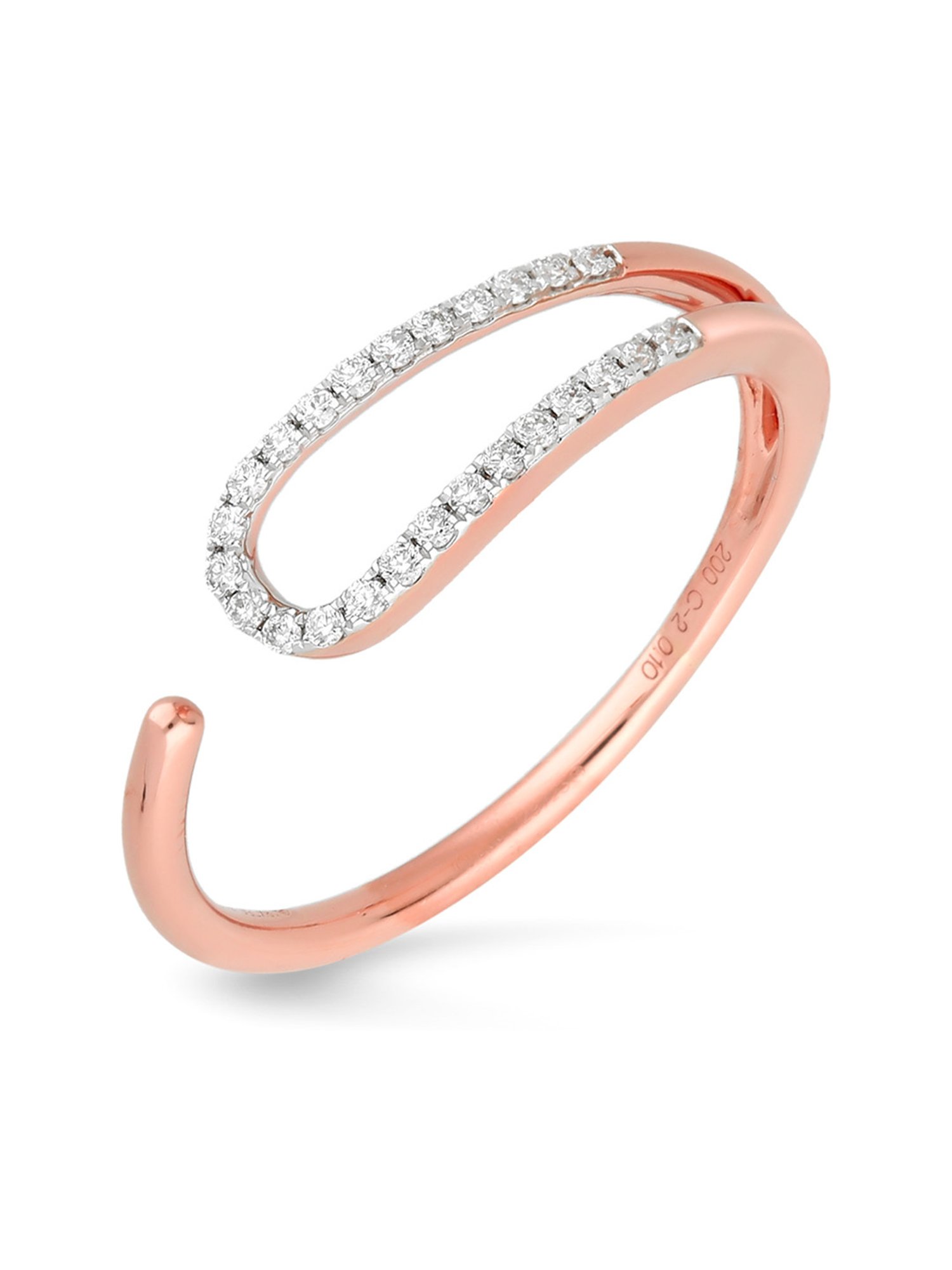 Malabar Gold and Diamonds 18k Rose Gold Diamond Ring