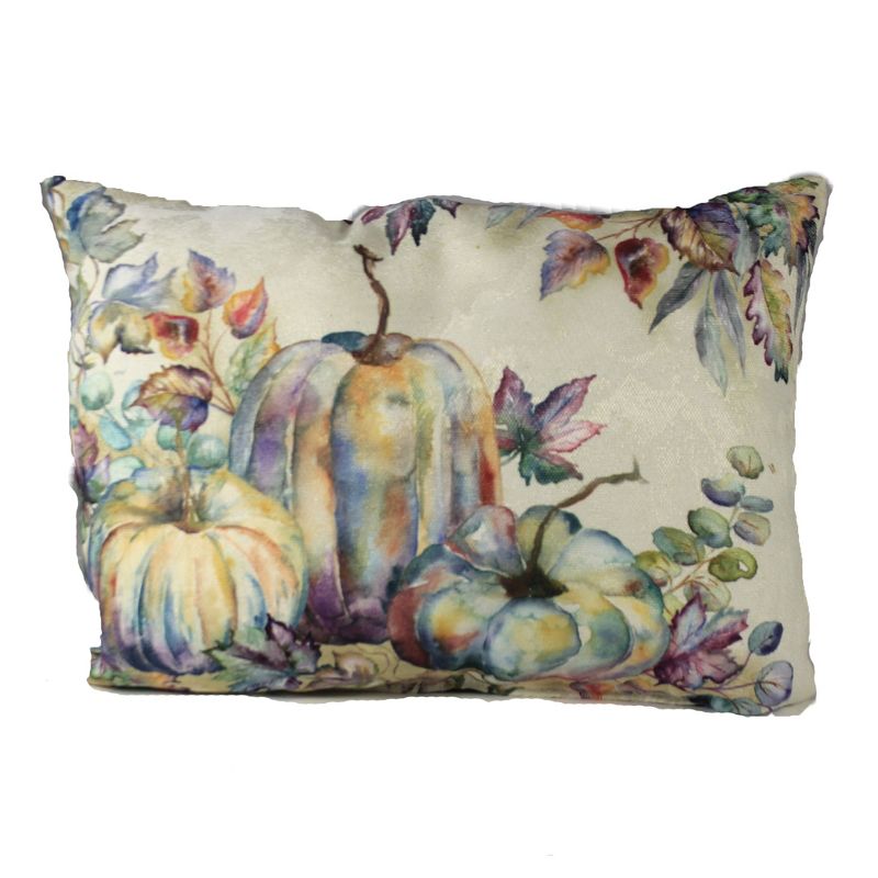 Fall 12.0" Autumn Jewels Pillow Pumpkins Leaves Decor  -  Decorative Pillow