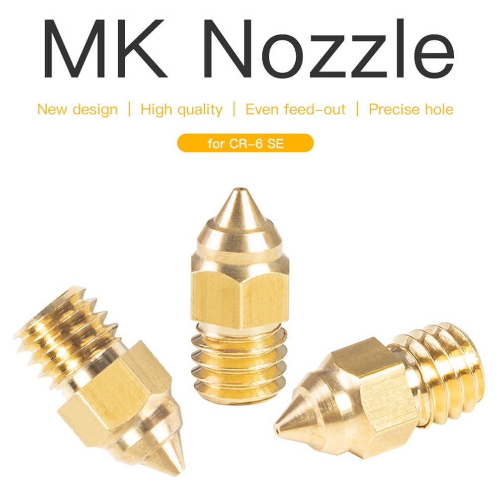 Original Creality 12pcs Extruder Brass Nozzle MK Thread Printer Head 0.4mm Output for Creality CR-6 SE 3D Printer 1.75mm Filament