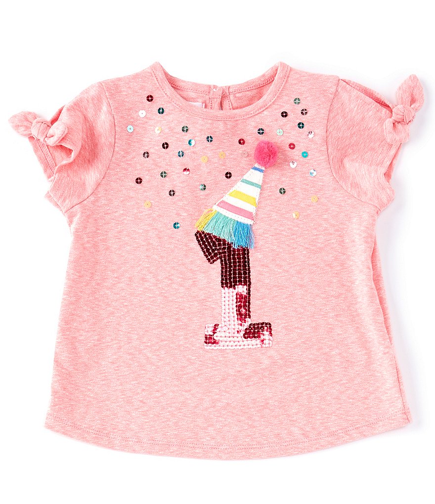 Mud Pie Baby Girls 12-18 Months Short-Sleeve 1st Birthday Tee