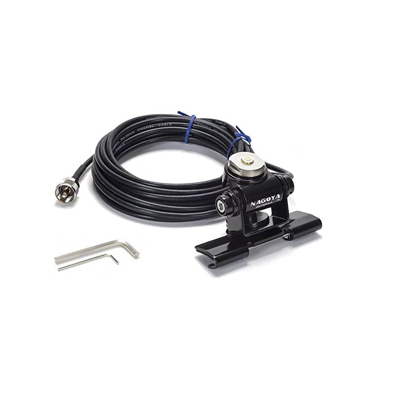 RB700N Heavy Duty Universal NMO Lip Mount for Trucks Hatchbacks SUVs and Cars Multi Axis Adjustable Includes 20 of RG58AU Cable with a PL259 Connector Includes Rain Cap