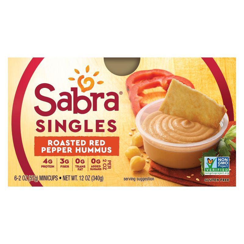 Sabra Roasted Red Pepper Hummus Singles - 12oz/6pk