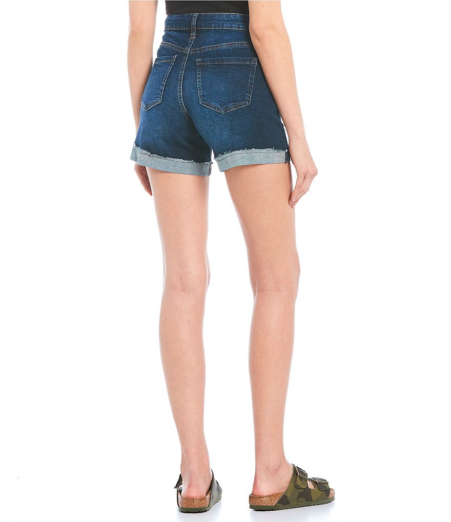 Celebrity Pink Mid-Rise 5#double; Inseam Frayed Flip Cuff Shorts