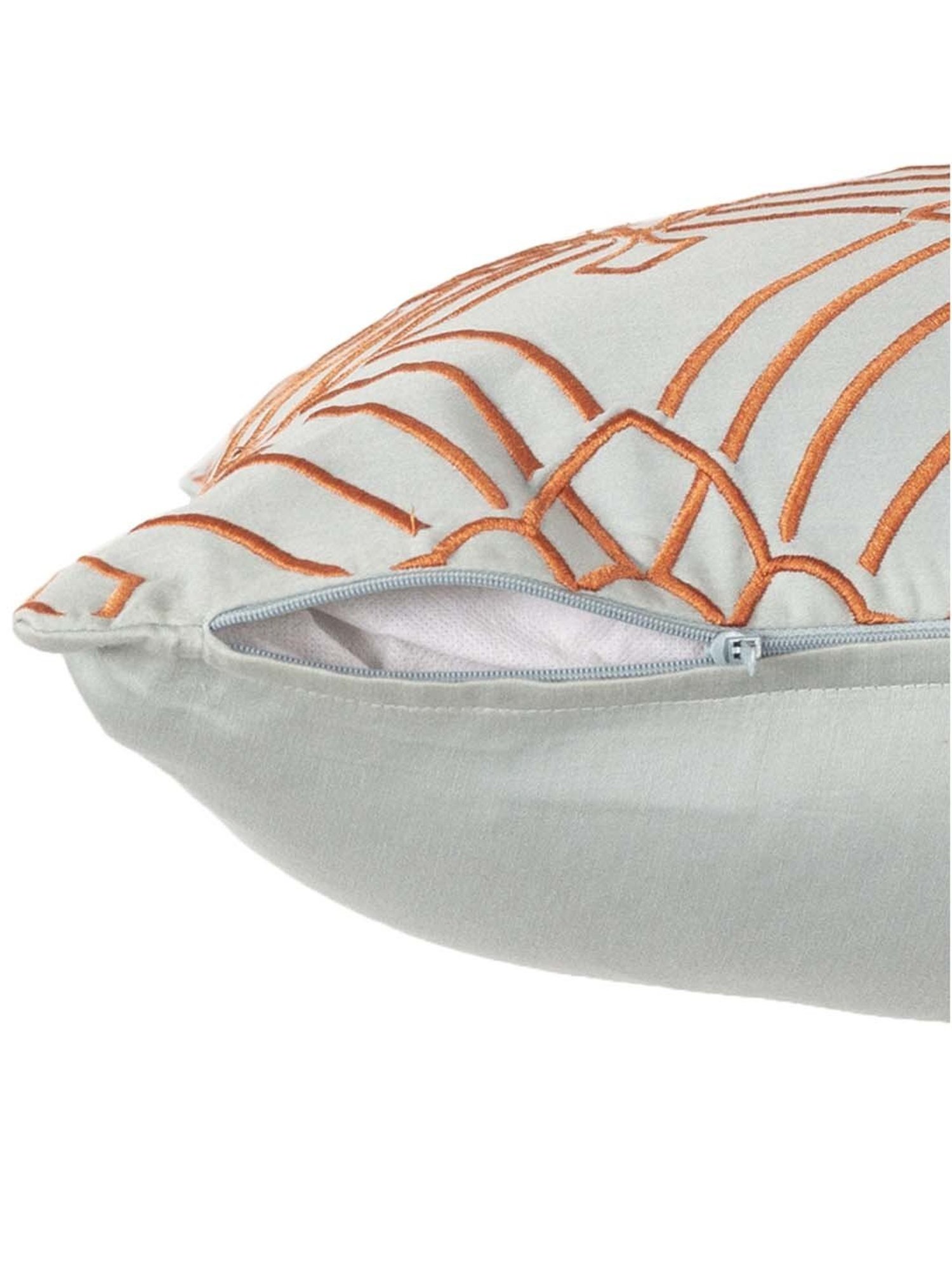 Maspar Hues Nouveau Tradition Flow Fly Fiery Red & Grey Cotton Cushion Cover