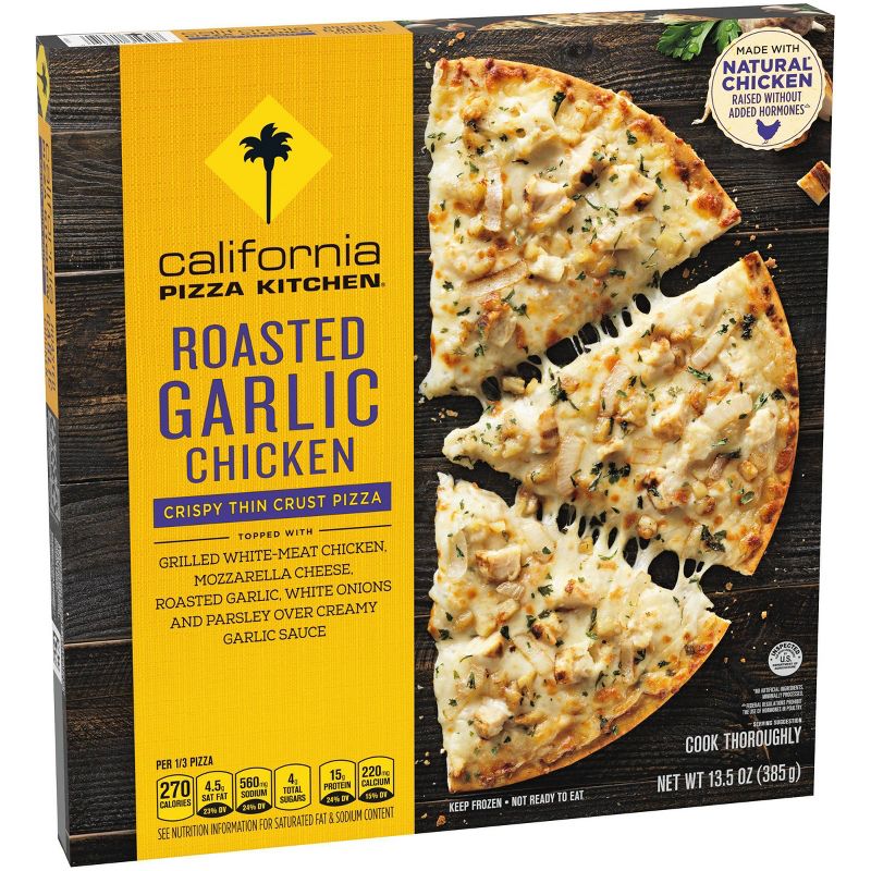 California Pizza Kitchen Roasted Garlic Chicken Crispy Thin Crust Frozen Pizza - 13.5oz