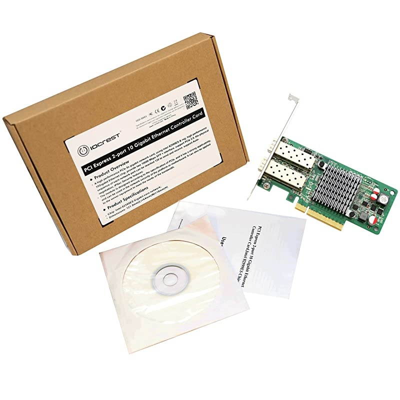 Port SFP+ 10 Gigabit Pci-E X8 NIC Network Card Intel Chipset