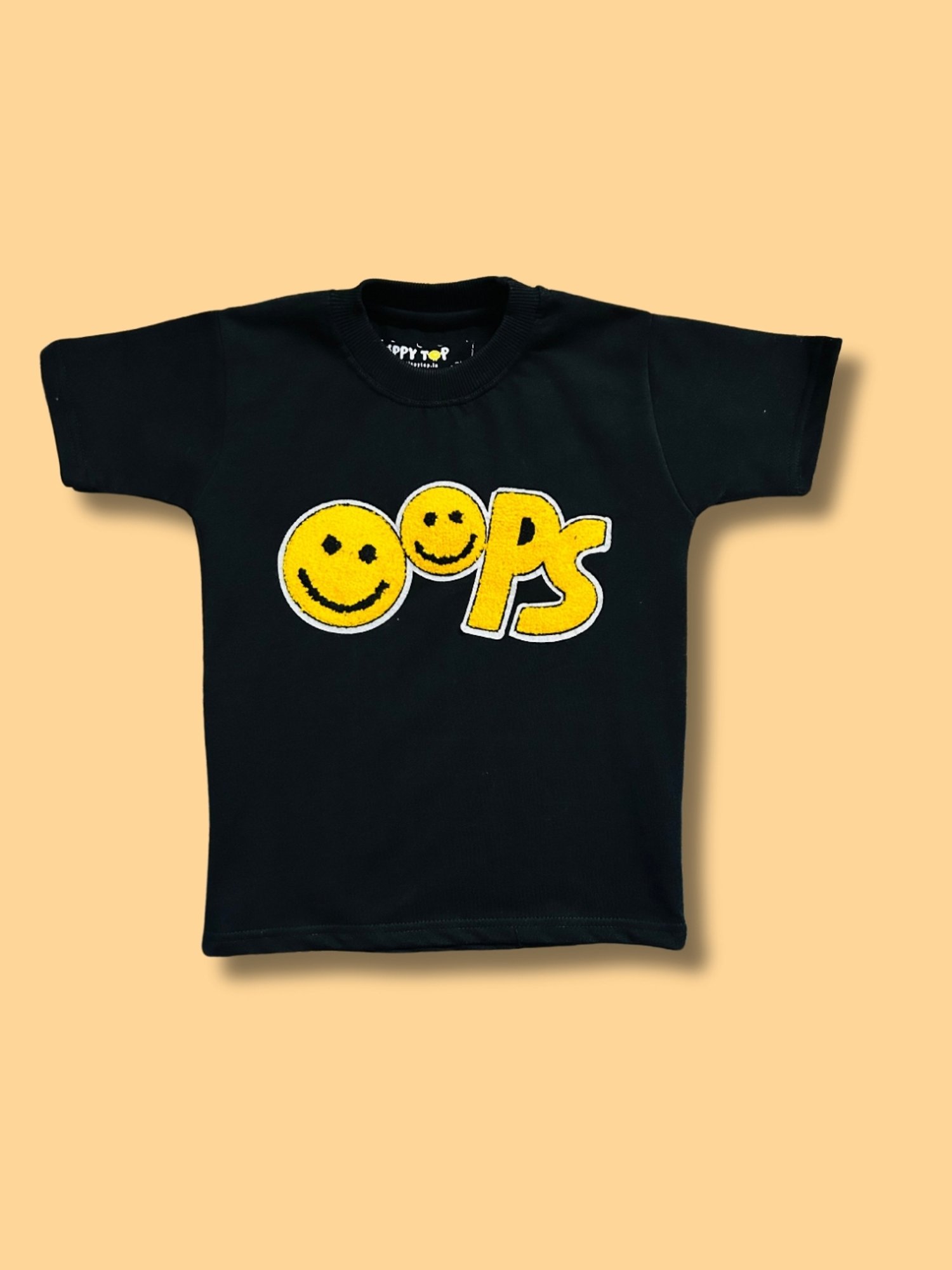 Tippy Top Kids Black Self Design T-Shirt