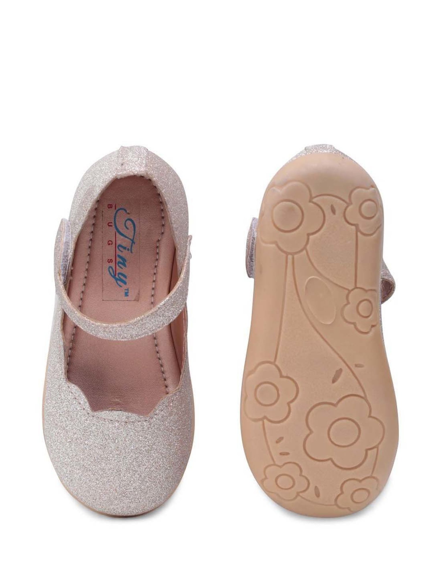 Tiny Bugs Kids Golden Mary Jane Shoes