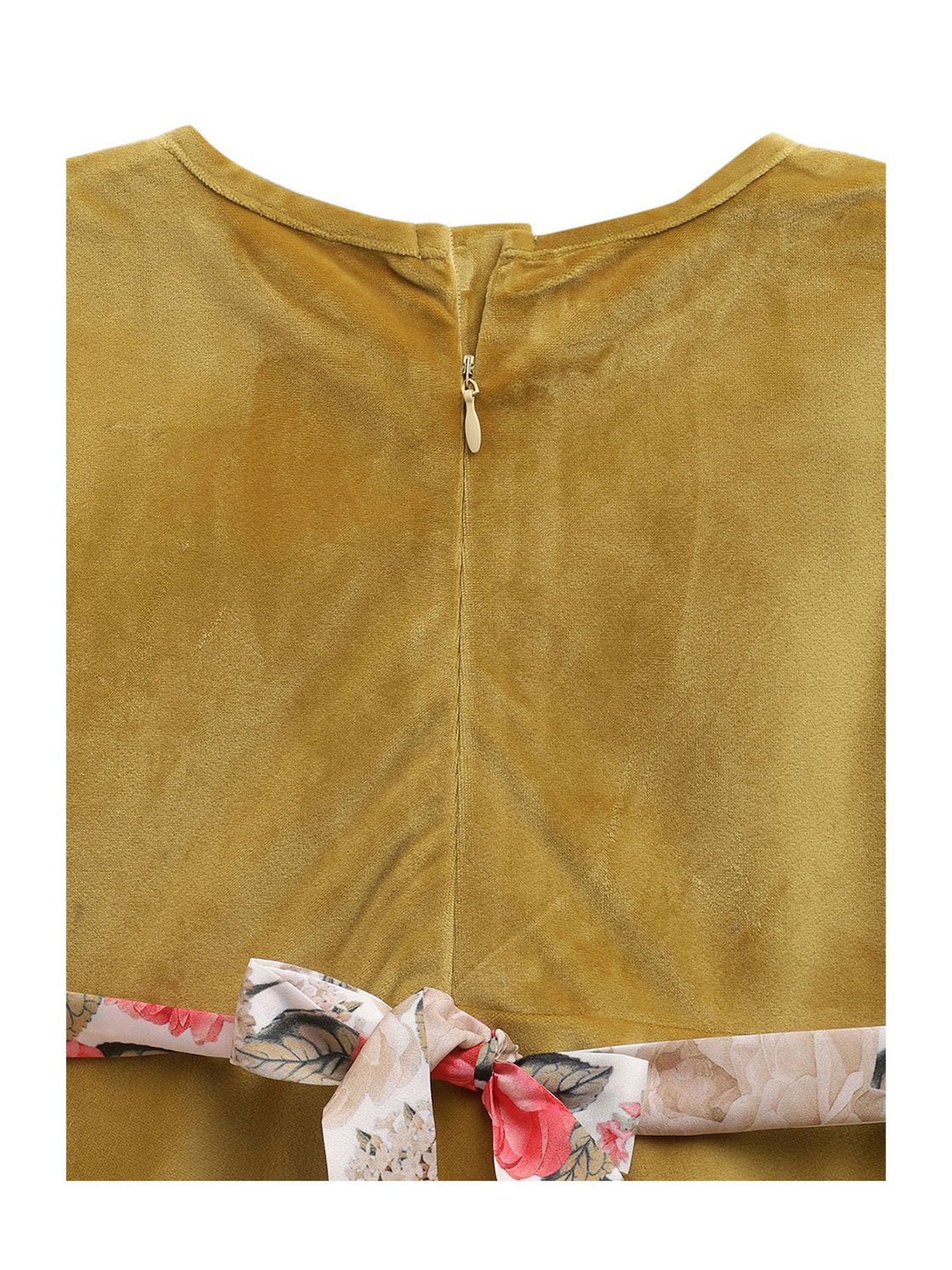 Ahalyaa Kids Mustard Solid Kurta