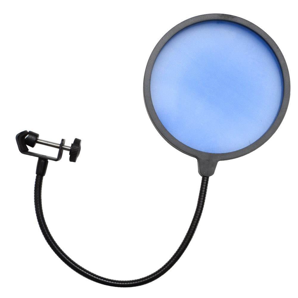 Seismic Audio - SA-MicScreenBlue - Flexible Microphone Wind Screen Studio Mic Pop Filter Blue