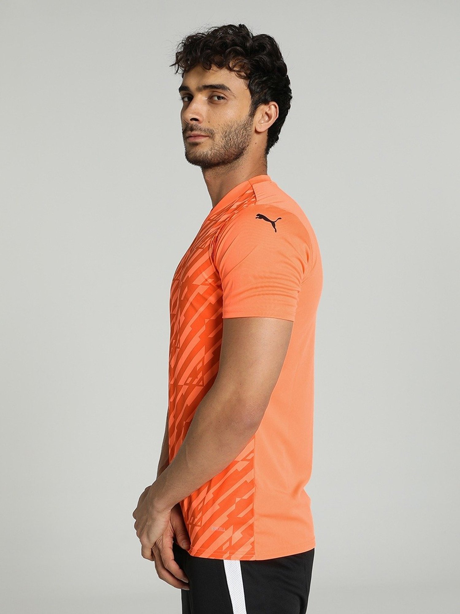 Puma teamULTIMATE Orange Slim Fit Printed Sports T-Shirt