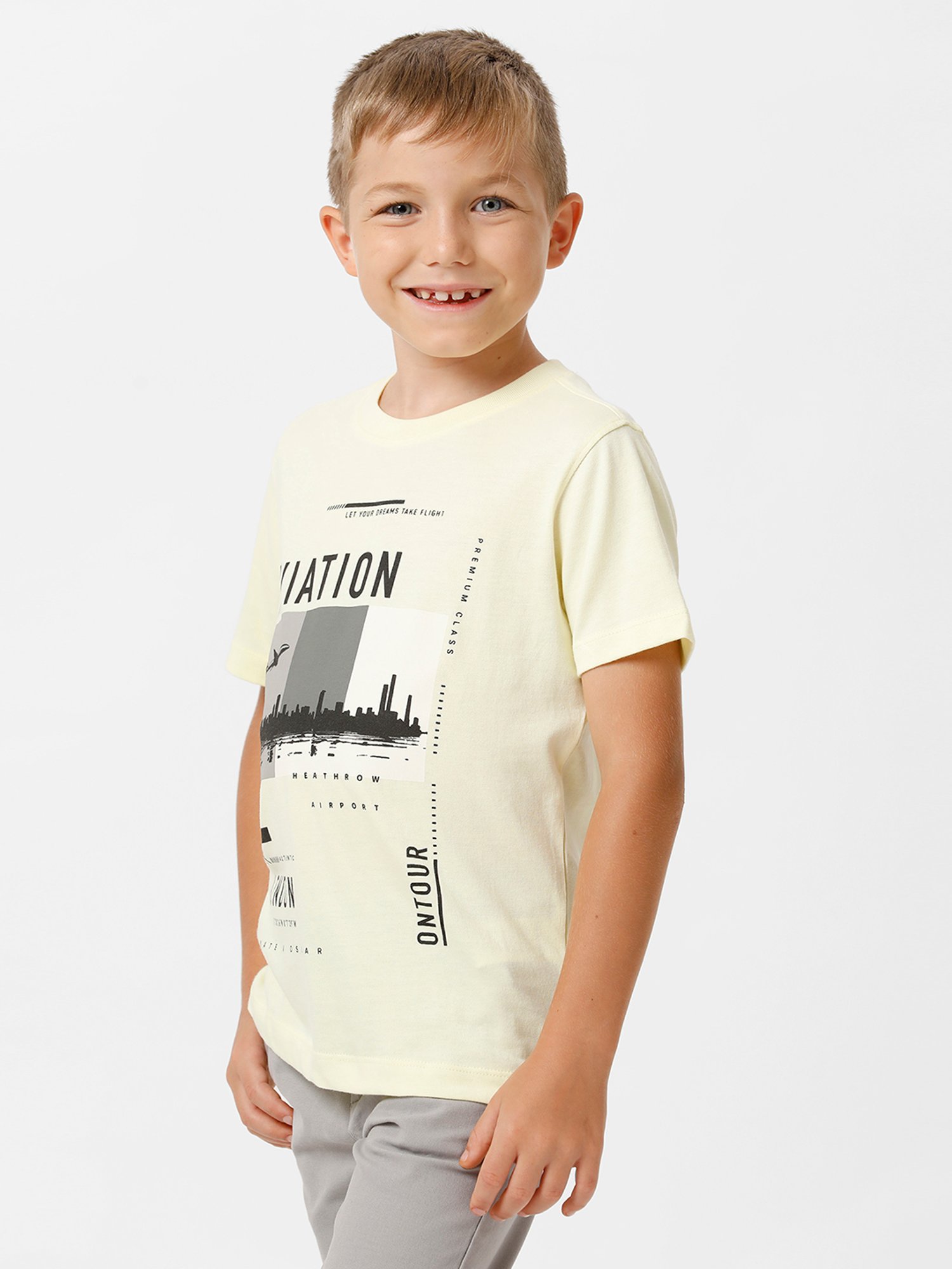 Kate & Oscar Kids Yellow Printed T-Shirt