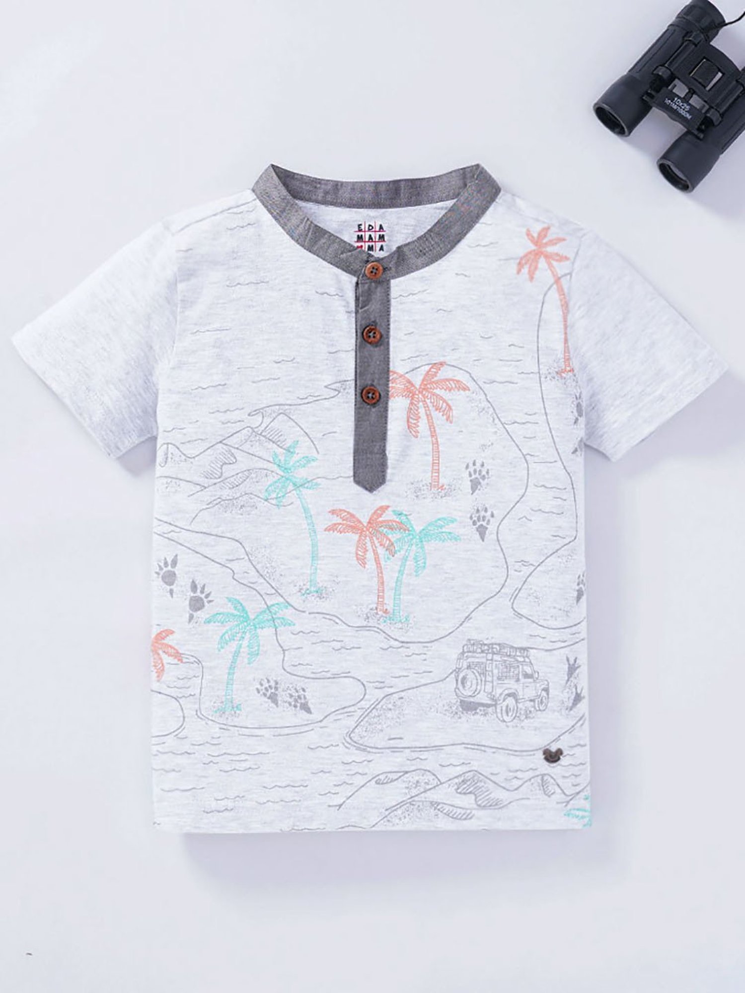 Ed-a-Mamma Boys Grey Printed T-Shirt