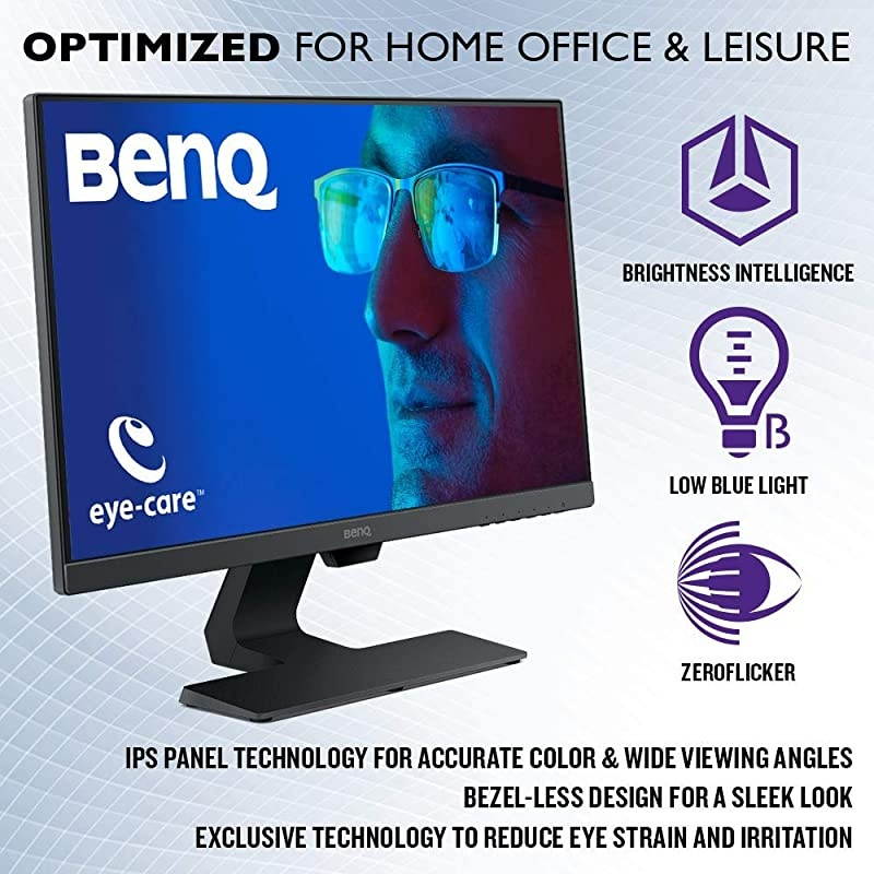 24 Inch IPS Monitor | 1080P | Proprietary Eye-Care Tech | Ultra-Slim Bezel | Adaptive Brightness for Image Quality | Speakers | GW2480 Black