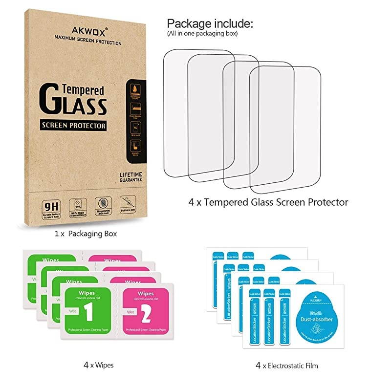 Pack of 4) Tempered Glass Screen Protector for Garmin Edge 1000,  0.3mm 9H Hard Scratch-Resistant Screen Protector for Garmin Edge 1000