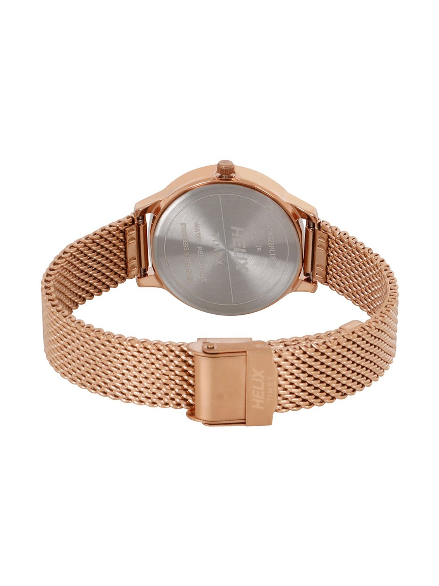 Helix By Timex Blue Round Dial Analog Stainless Steel Women Watch - TW022HL18