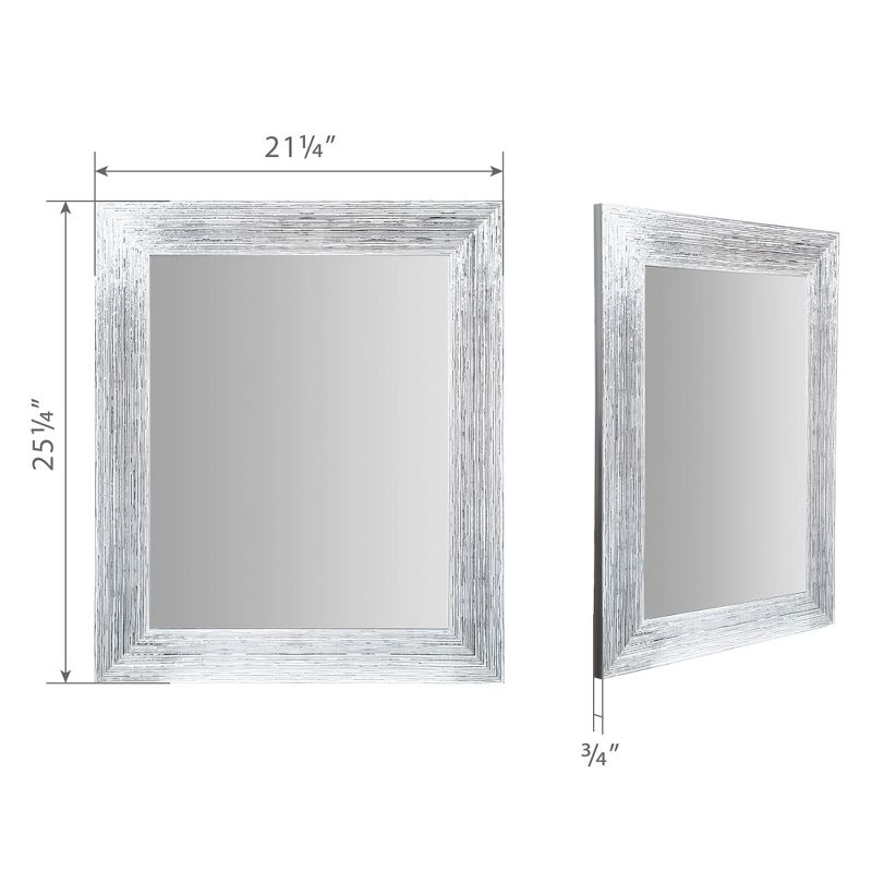 16"x20" Textured Wall or Leaner Mirror Gray- Gallery Solutions