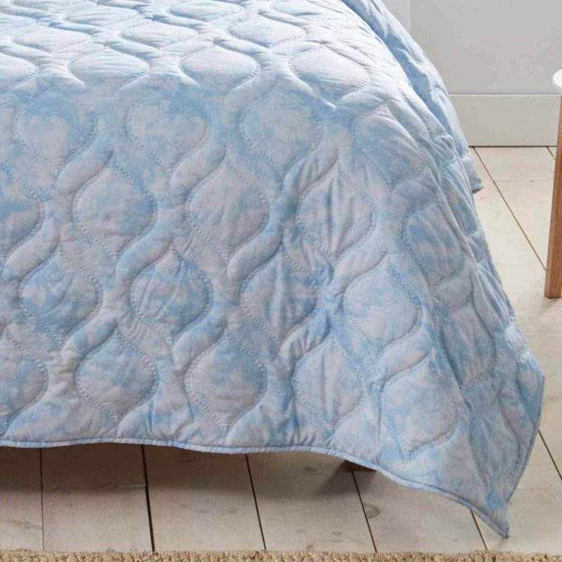 Ivory Ella Full/Queen Dana Pastel Quilt & Sham Set Blue