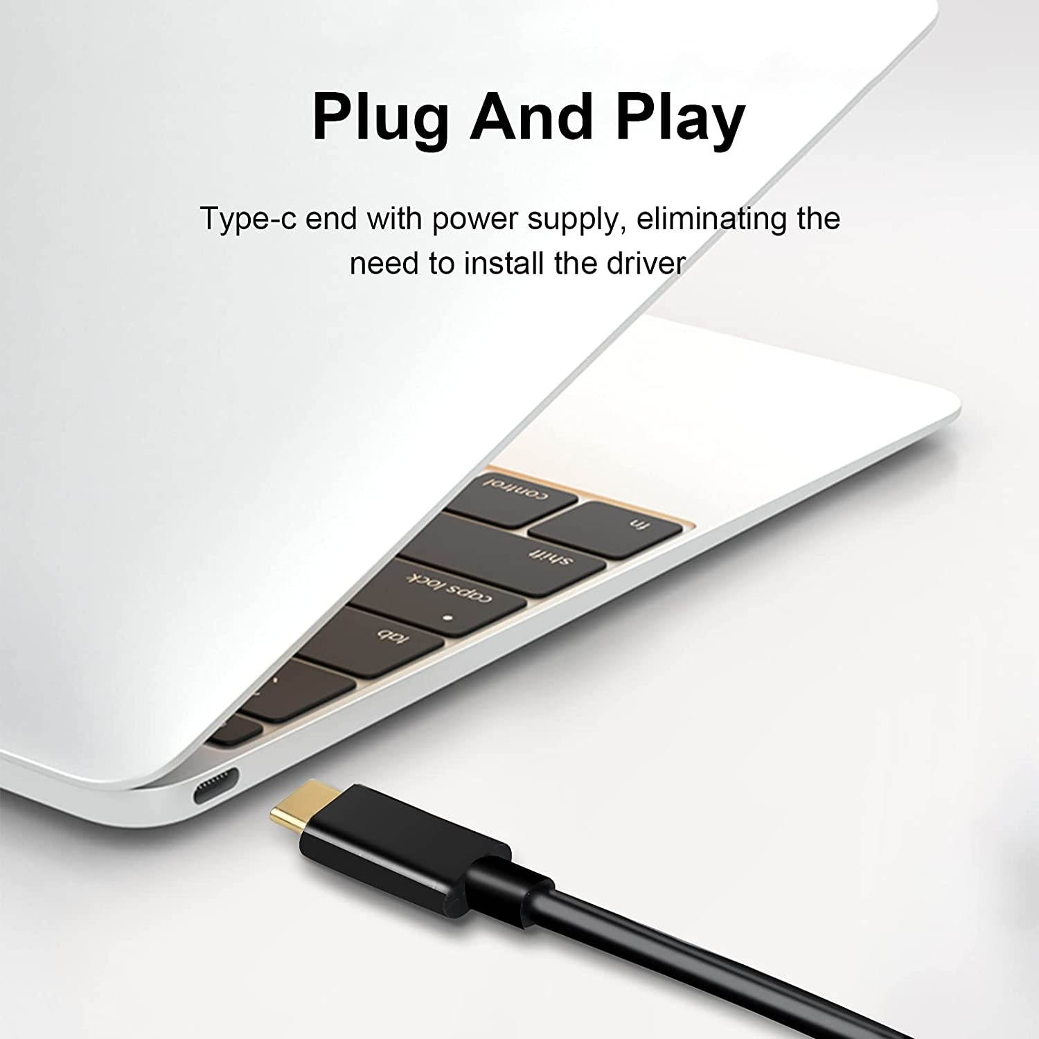 USB C to VGA Cable - Thunderbolt 3 USB 3.1 Type C to VGA Male Converter Adapter Cable for Laptop etc.(1.8M6ft)