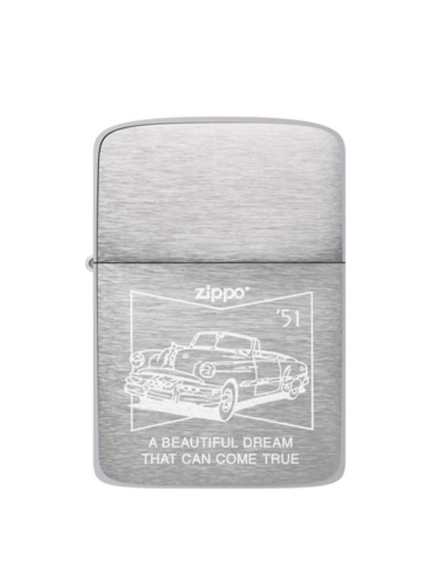 Zippo Silver 50s Car 1941 Replica Brushed Design Brass Windproof Pocket Lighter