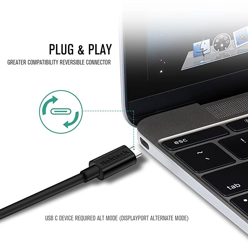 USB TypeC to DPDisplayPort Adapter for MacBook Pro Google Chromebook Samsung Galaxy S8 Support up to 4K 60Hz Resolution Video Output Thunderbolt 3 Compatible