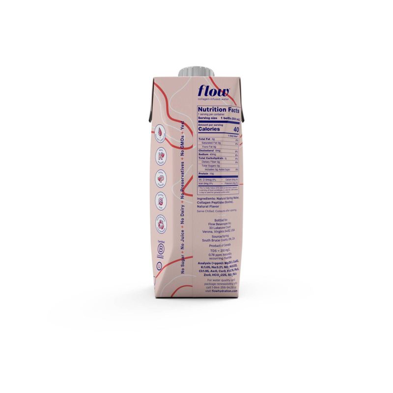 Flow Blood Orange Collagen Water - 16.9 fl oz Carton