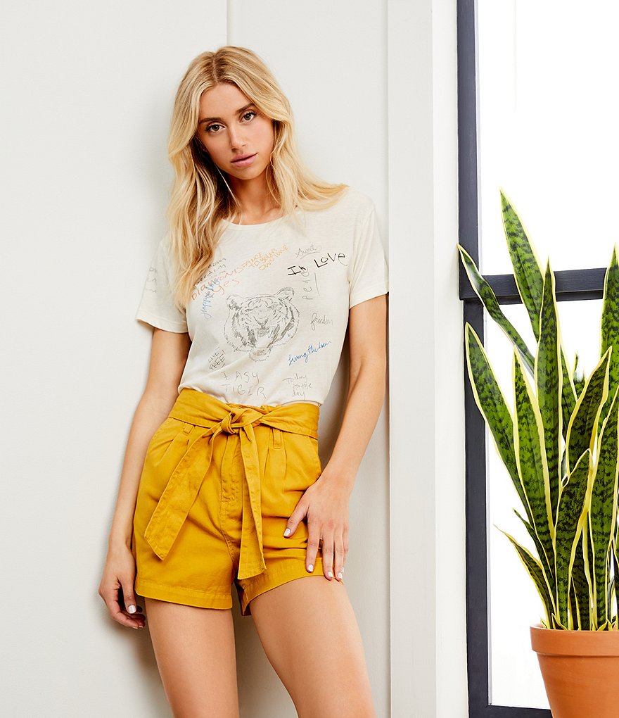 Cloth & Stone Button Side Coordinating Shorts