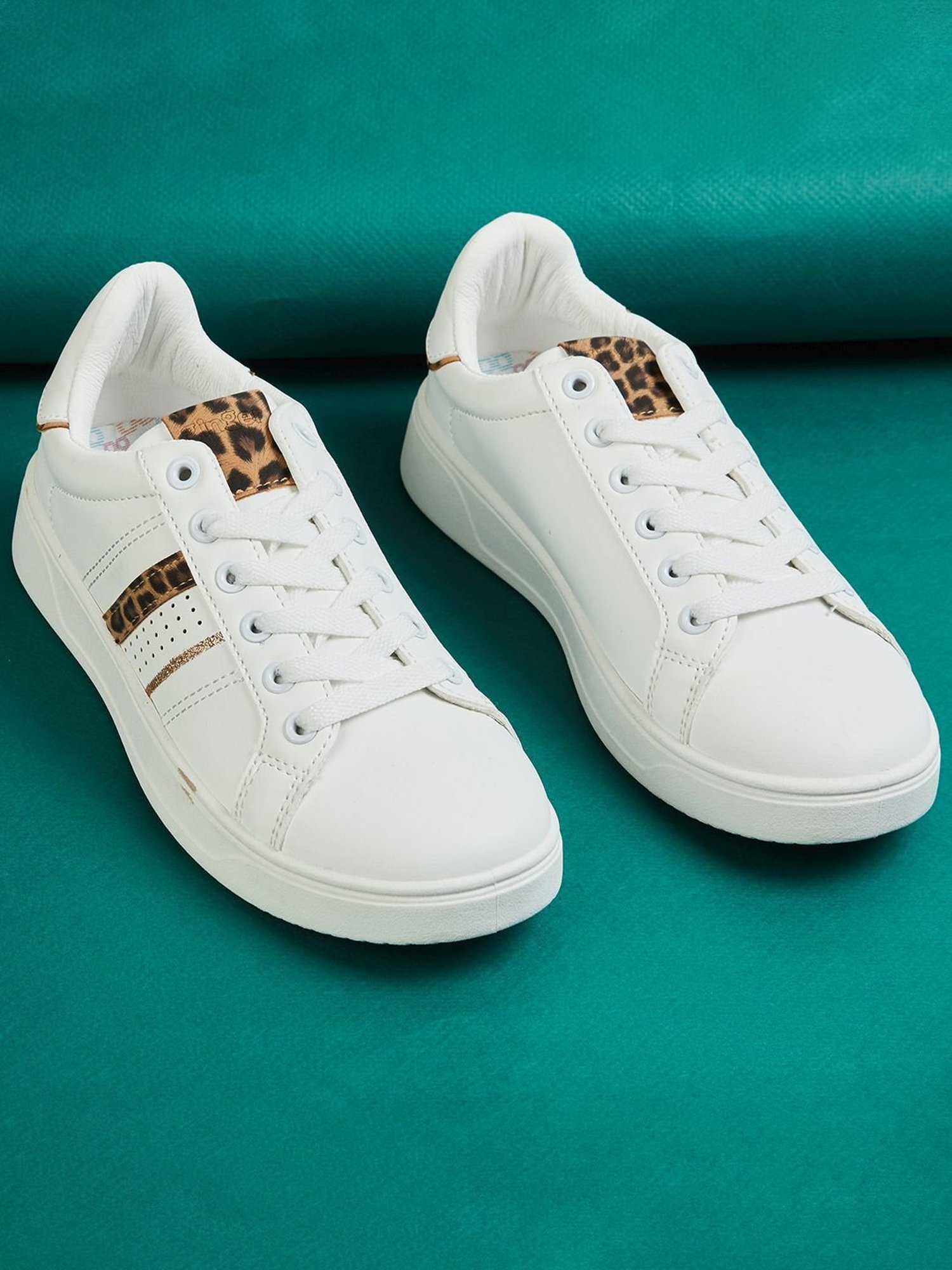 Ginger by Lifestyle Women's Pearl White & Tan Sneakers