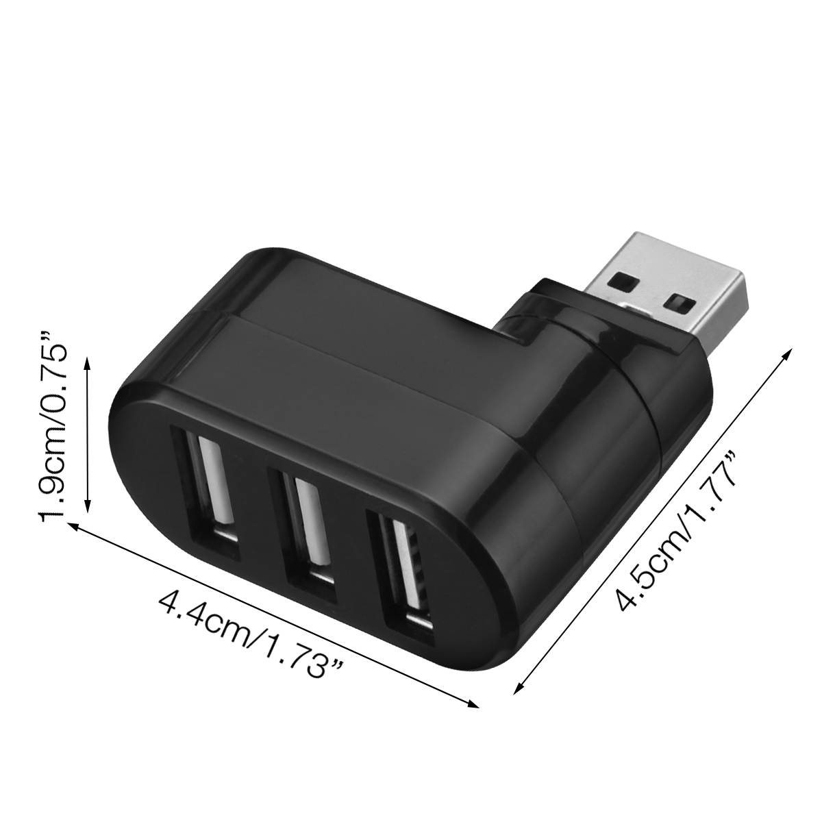 FirstPower 3 Port USB 2.0 Mini Rotate Splitter Adapter Hub for PC Laptop Notebook Expansion