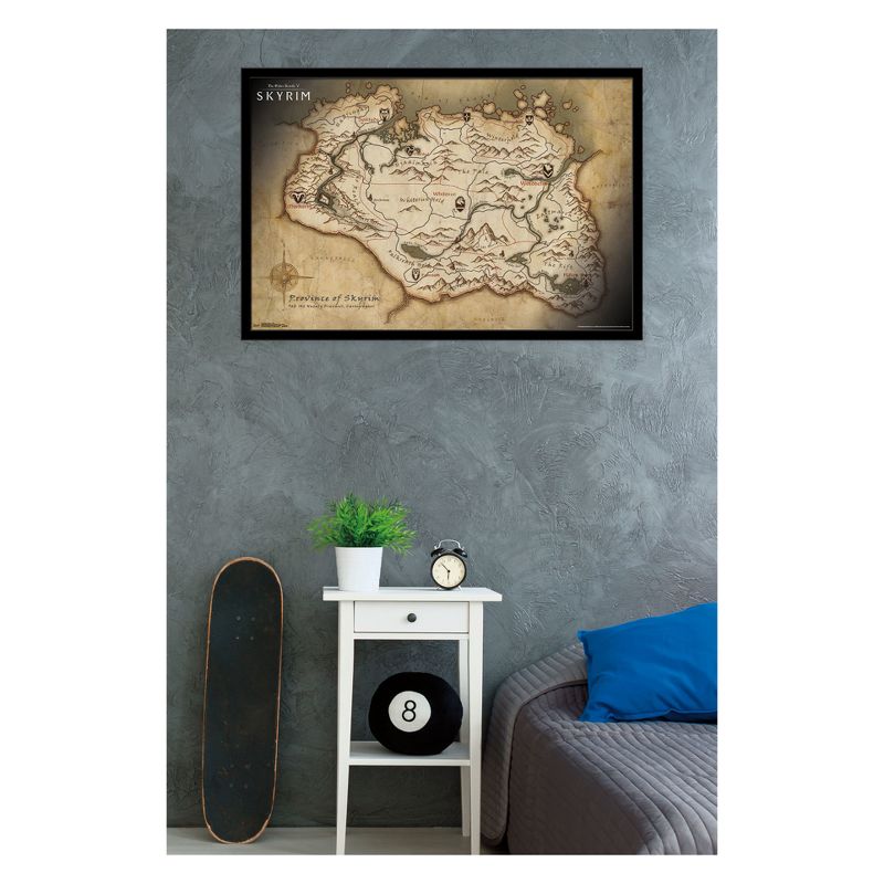 Elder Scrolls V - Map Framed Poster Trends International