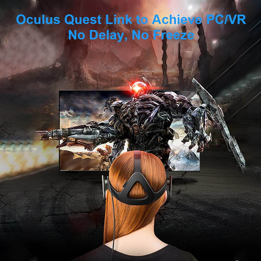 VR Link Cable for Oculus Quest & Quest 2 Fast Charging & PC Data Transfer USB C 3.2 Gen1 Cable for VR Headset and Gaming PC 5Gbps VR Headset USB C Charging Cable 16Ft/5M Type C Cable VR Power Cord
