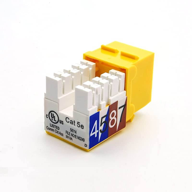 Cat5E RJ45 110 Type Keystone Jack 5Pack Yellow