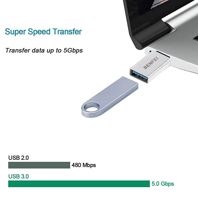 USB C to USB 3.0 Adapter,  3 Pack USB C to A Male to Female Adapter Compatible with MacBook 2018 2017 2016, Samsung Galaxy Note 8, Galaxy S8 S8+ S9, Google Pixel, Nexus, and More - Silver