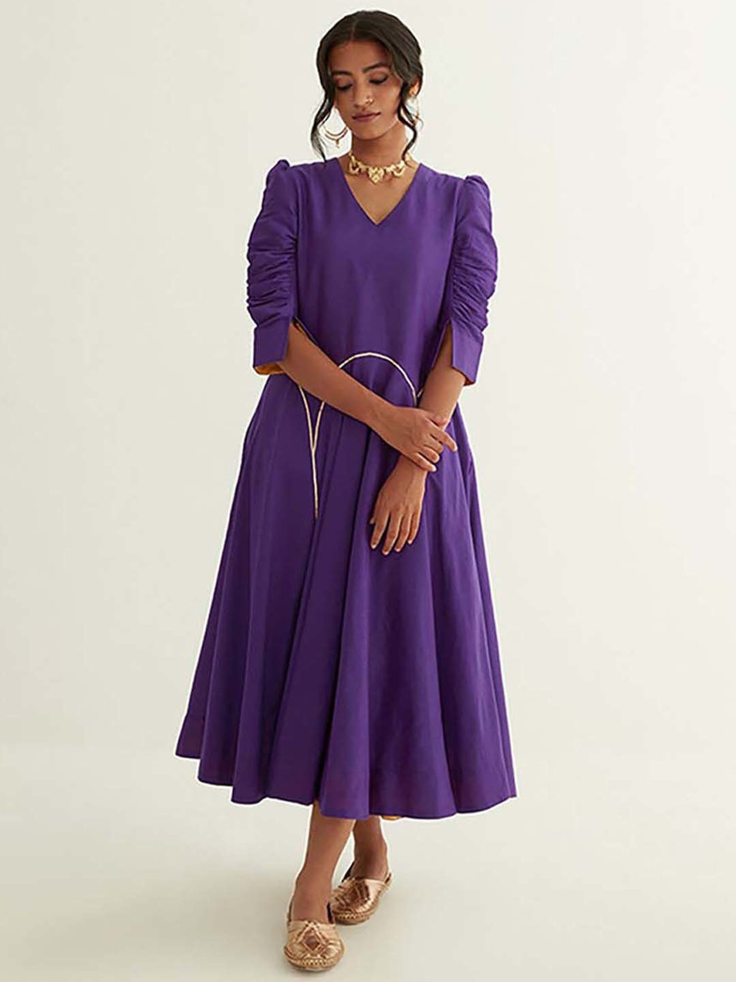 Abhishti Purple A-Line Dress