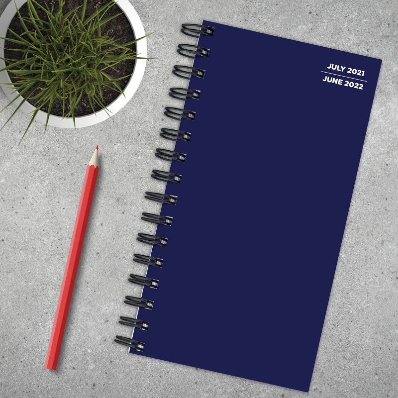 2021-22 Academic Planner 6"x3.5" Naval Blue Daily/Weekly/Monthly - The Time Factory