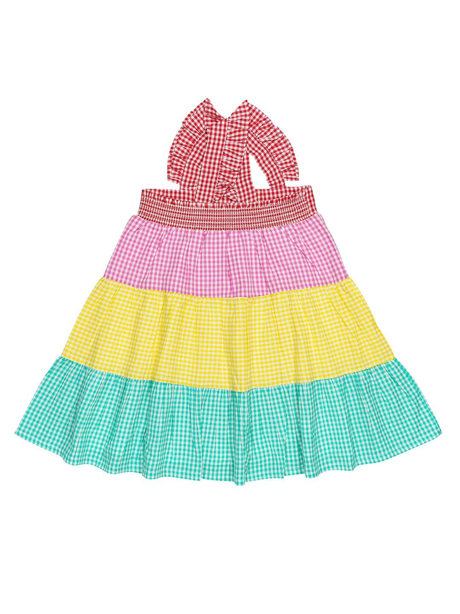 H by Hamleys Girls Multicolor Checks A Line Dress