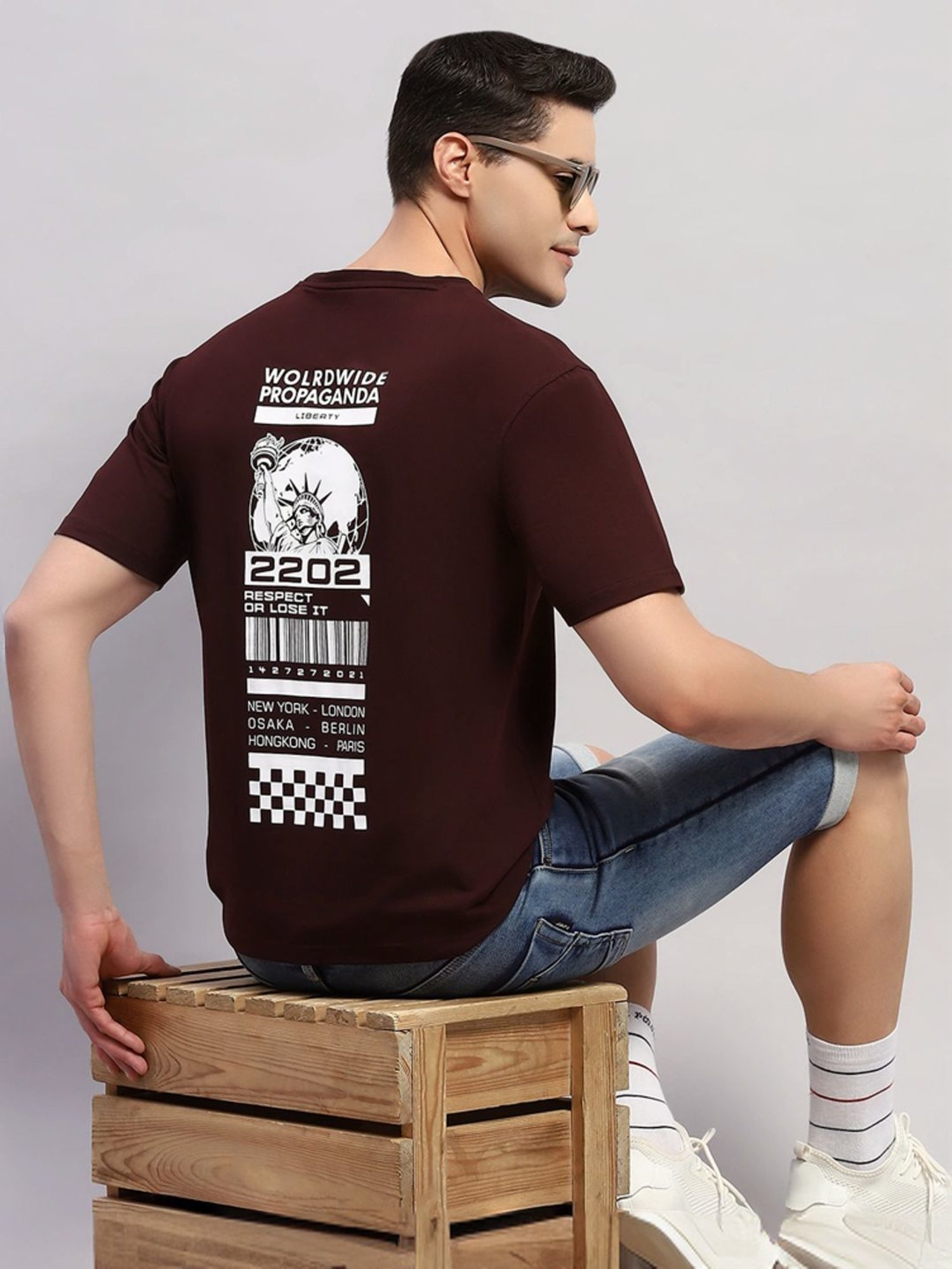 Rock.It Wine Smart Fit Printed T-Shirt