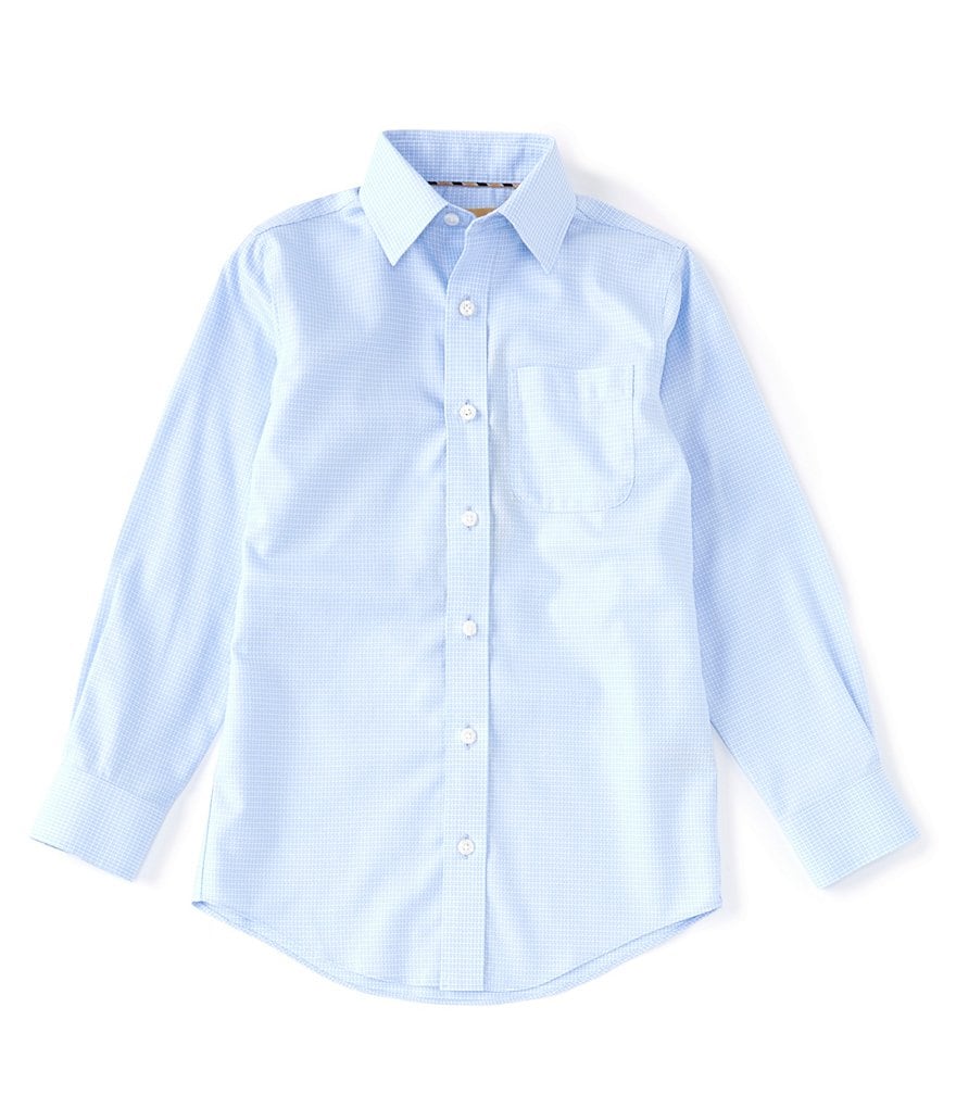 Class Club Gold Label Big Boys 8-20 Long Sleeve Checked Non-Iron Button Front Shirt