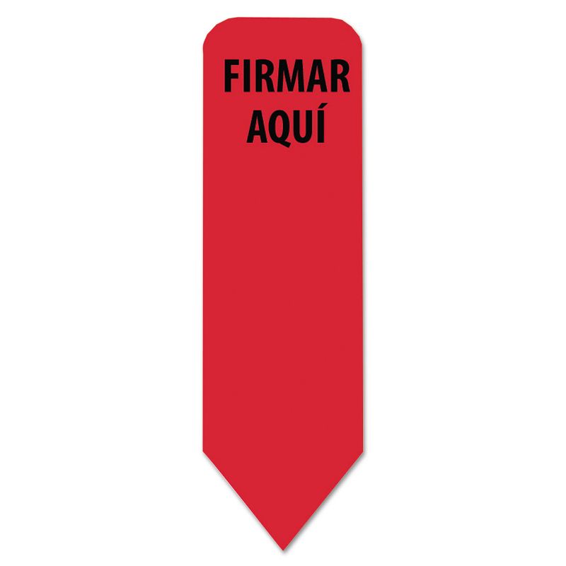 Redi-Tag Arrow Message Page Flags in Dispenser "FIRMAR AQUI" Red 120 flags/PK 82025