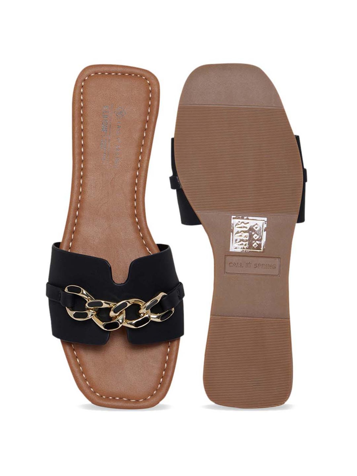 Call It Spring Women's Black Casual Sandals