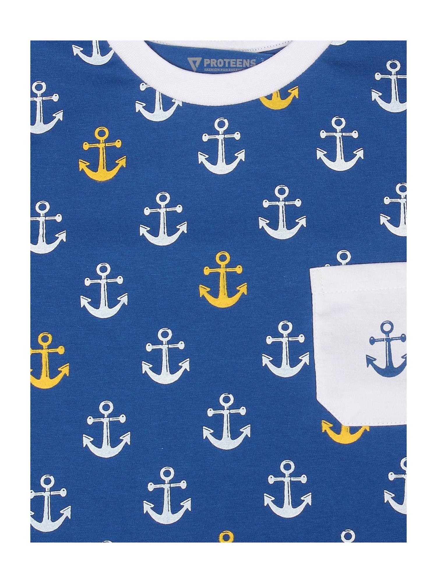 Proteens Kids Blue Cotton Printed T-Shirt