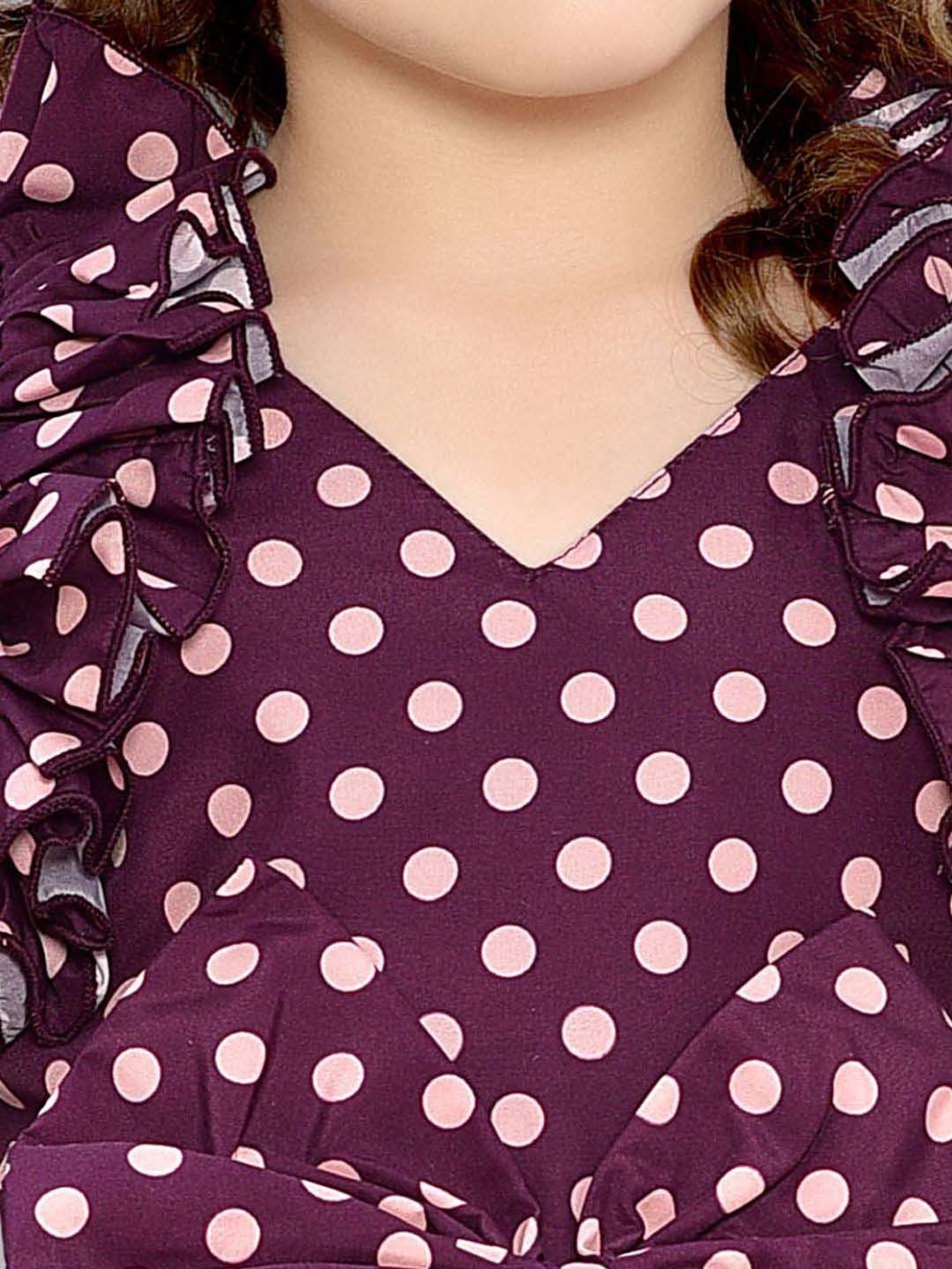 Many Frocks Kids Red Solid Dress