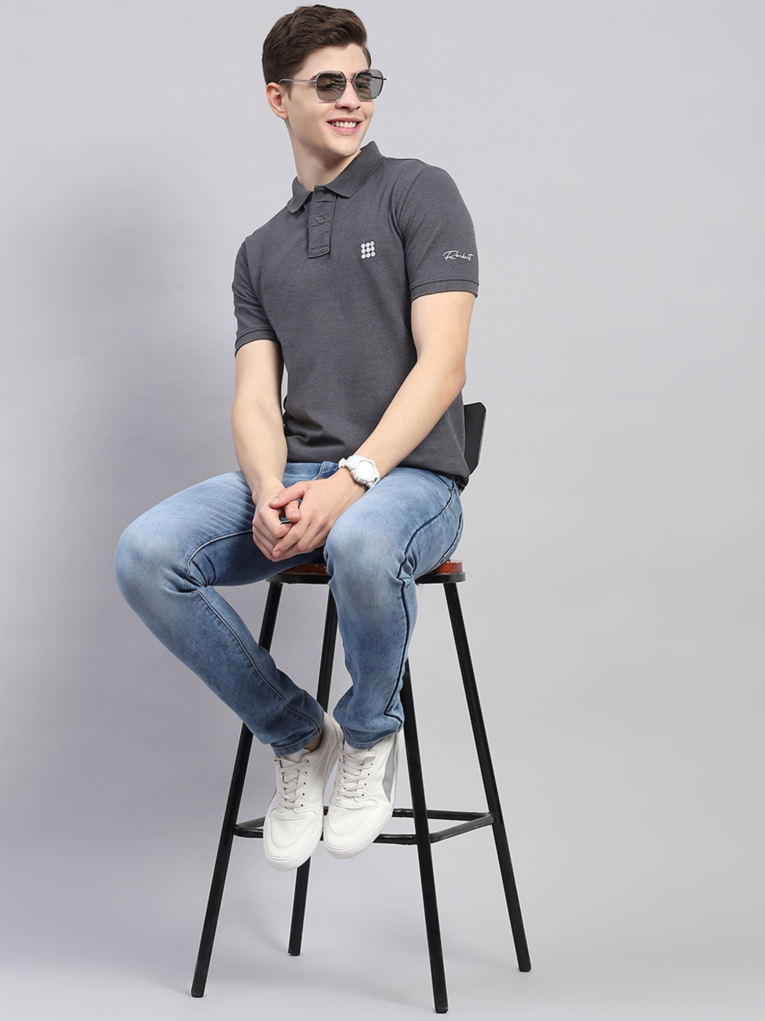 Rock.it Charcoal Smart Fit Polo T-Shirt