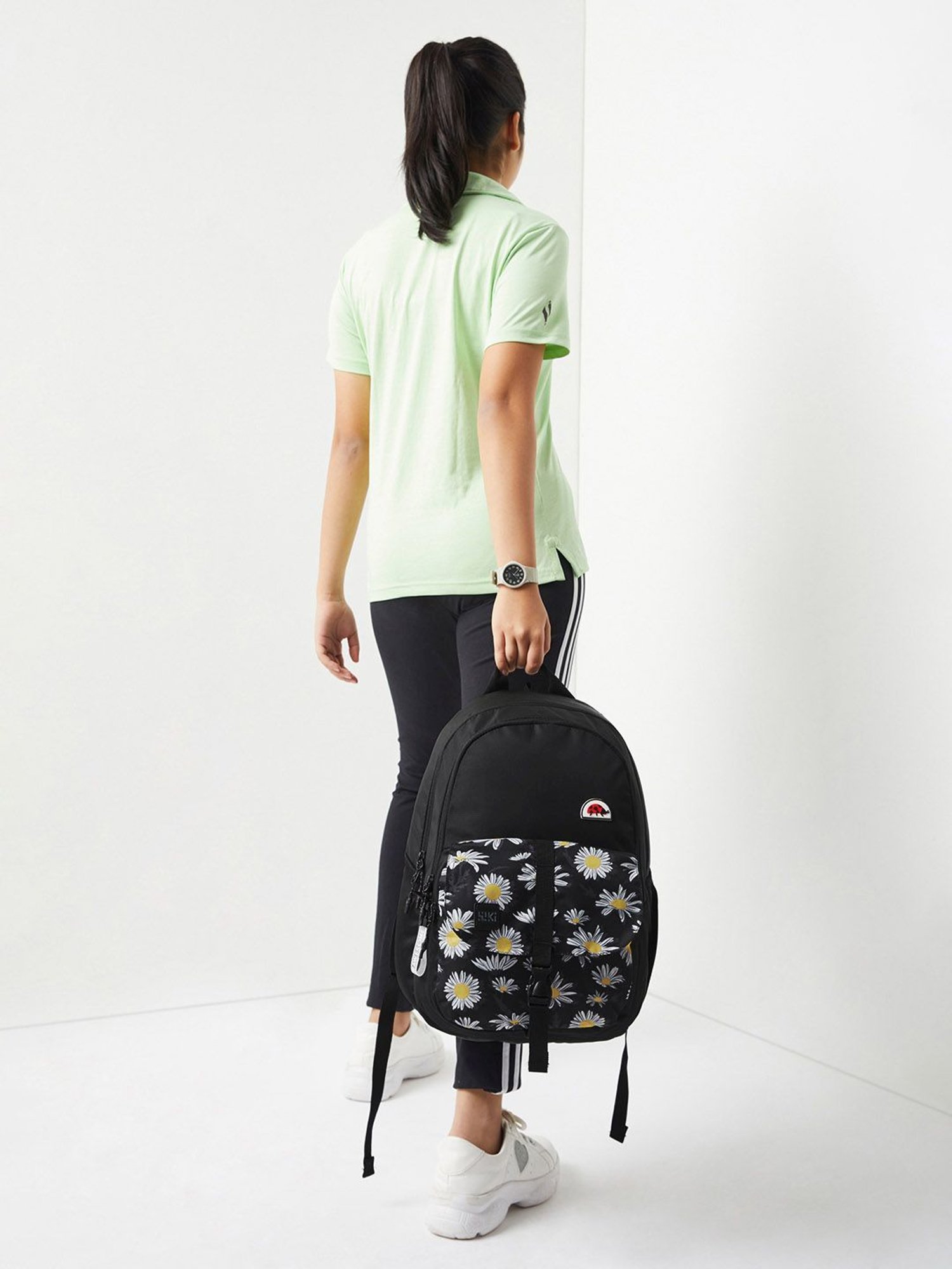 Wiki Back to School Pack Plus Black Polyester Printed Backpack - 22 Ltrs