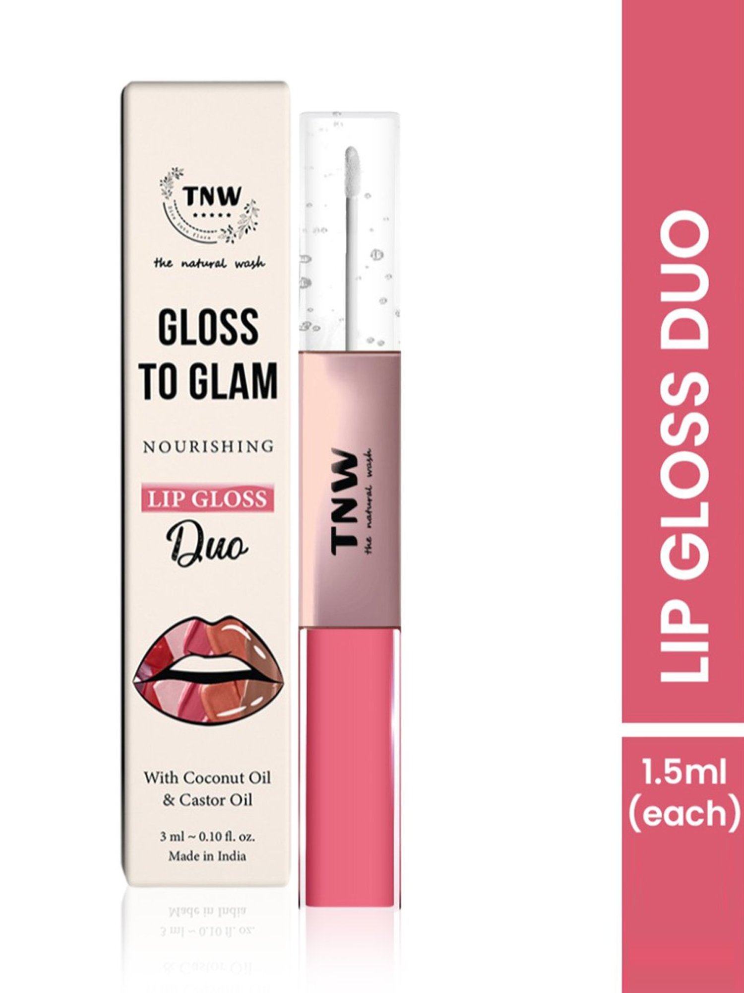 TNW-The Natural Wash Gloss To Glam Nourishing Lip Gloss Duo Raindrop-Slush - 3 ml