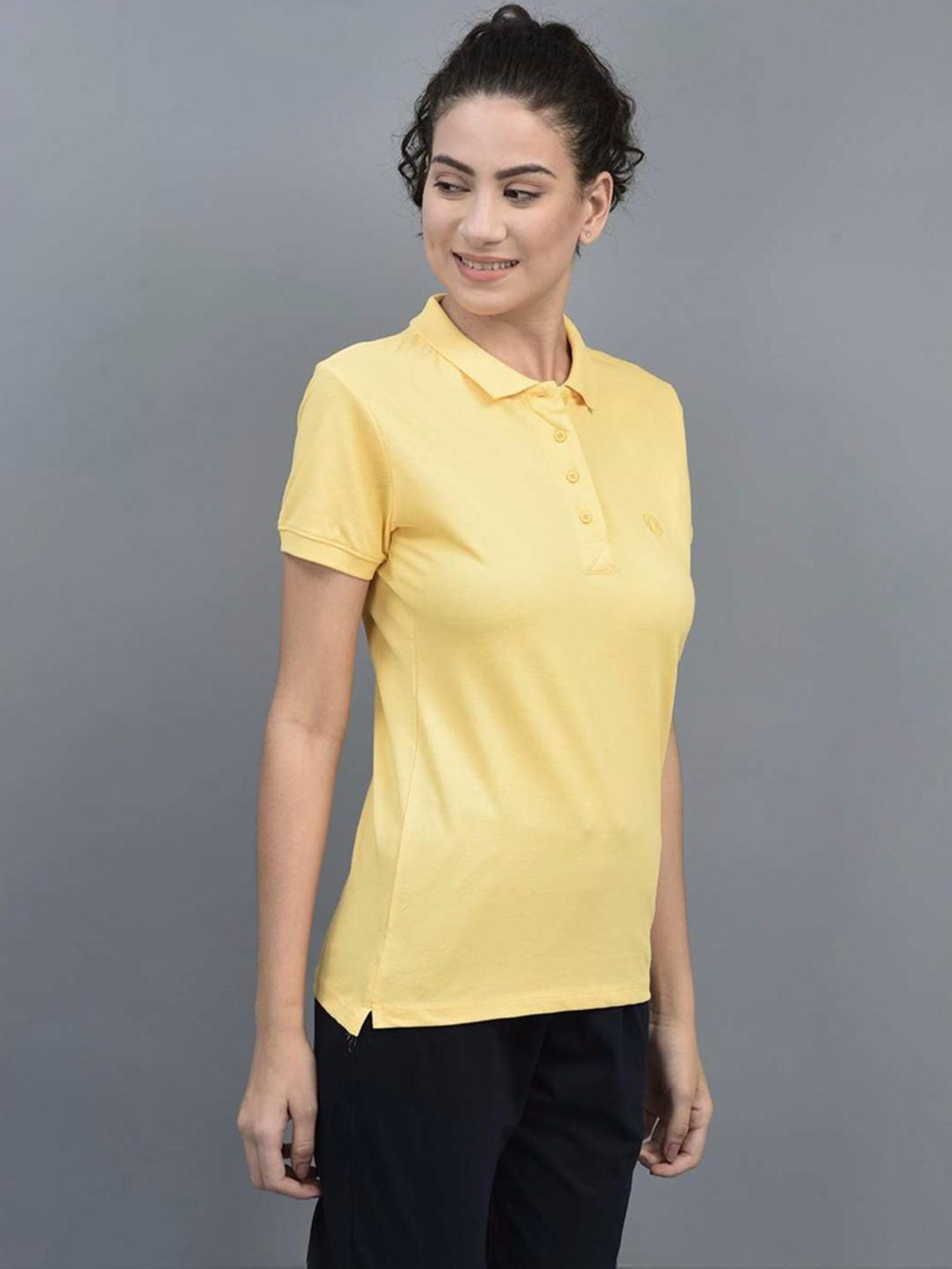 Dollar Yellow Cotton Sports T-Shirt